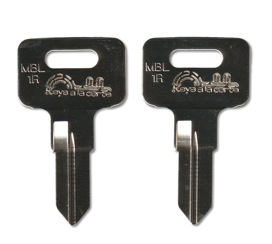 Key code 802-848 Southco replacement key pair, MBL1R blank (front)