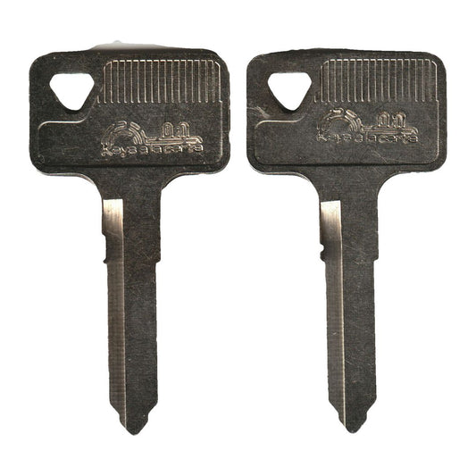 Kawasaki motorcycle key code A111111-A444444 replacement key pair, KW14R double-sided blank, front