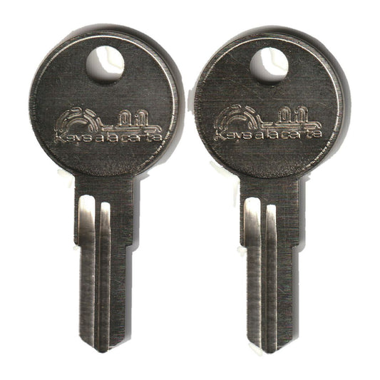 1639 uncut key blank 2-pack for Sentry Safe Lock Boxes, nickel-plated brass