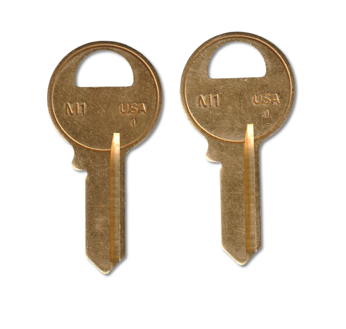 Key code E2001-E3000 Master Lock replacement key pair, M1 blank (back)