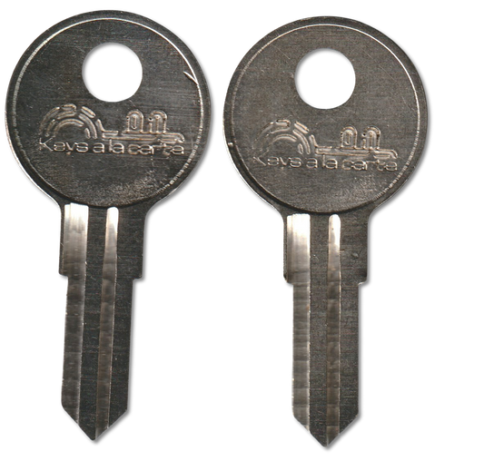 Key code T700-T729 TriMark replacement key pair, TM15 blank (front)