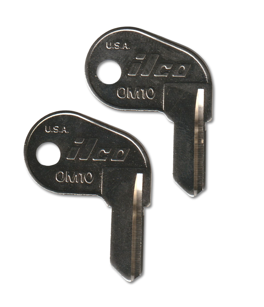 Key code 01-35 replacement key pair, OM10 blank (back)