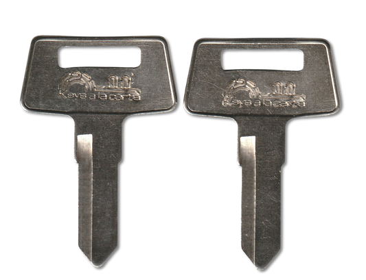Kawasaki & Polaris motorcycle key code 101K-175K replacement key pair, X254 double-sided blank, front