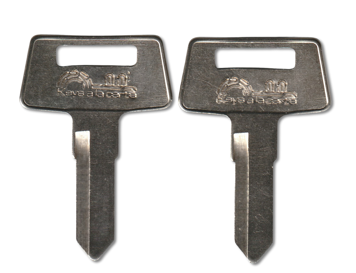 X254 uncut key blank 2-pack for Kawasaki & Polaris motorcycle locks, double-sided, front