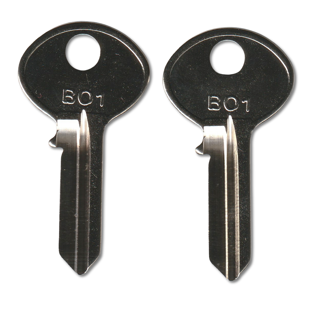 Key code BH101-BH5075 National replacement key pair, BO1 blank (back)