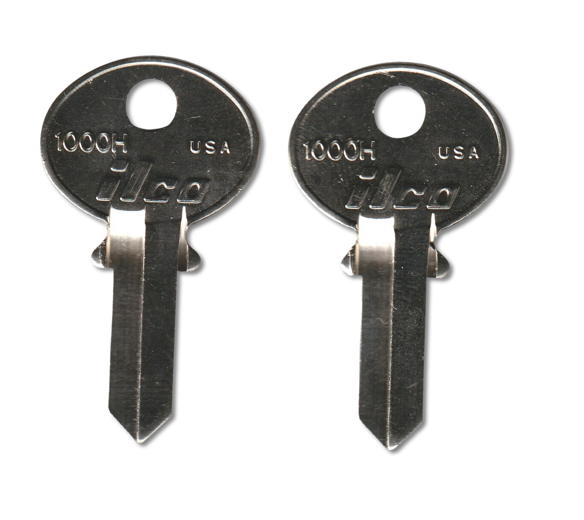 Key code WO51-WO300 Corbin replacement key pair, 1000H blank (back)