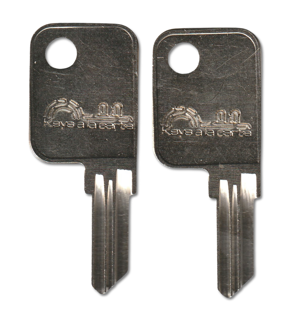 Key code ML151-ML200 Haworth replacement key pair, HAW3 blank (front)