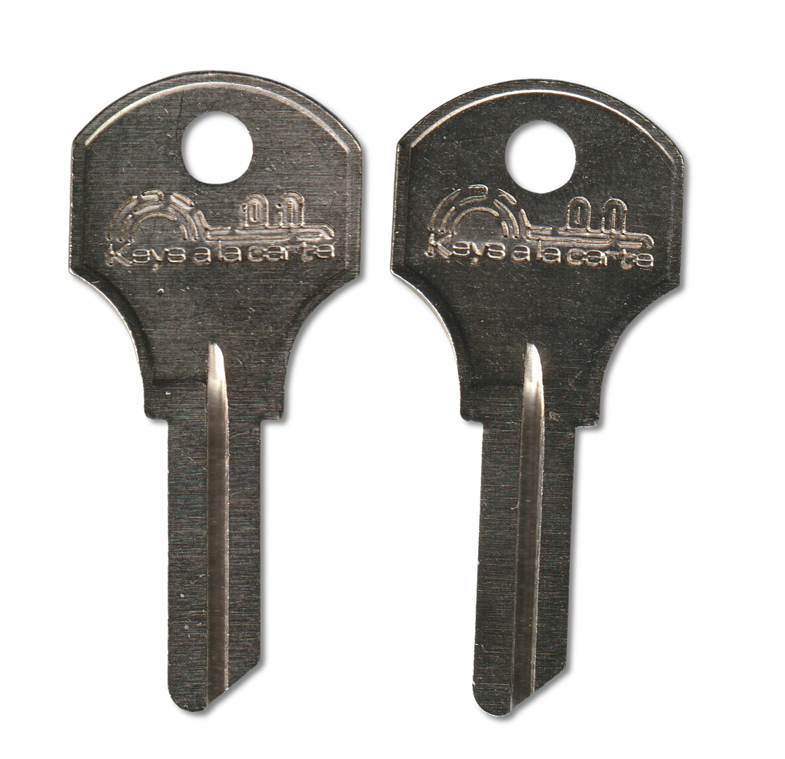 Key code RH001-RH050 Corbin replacement key pair, CO26 blank (front)