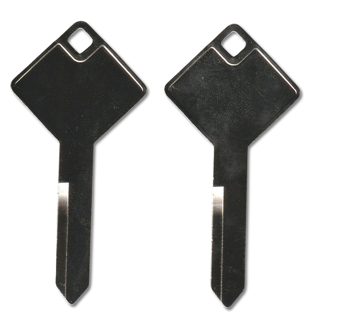 Key code X0000-X1131 Strattec replacement key pair, 1660 blank (back)