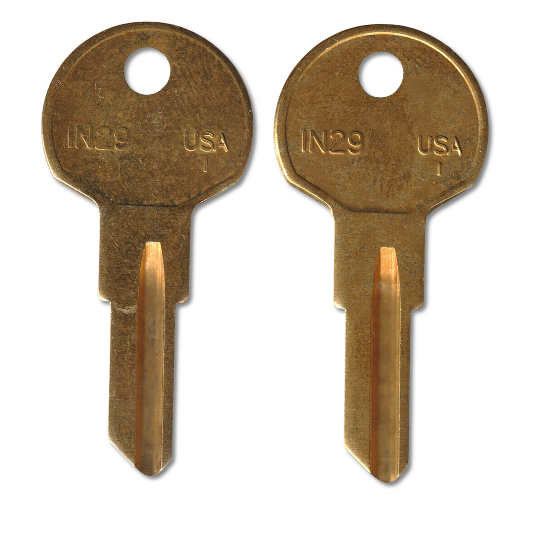 Key code U2-U182 Dominion replacement key, IN29 blank (back)