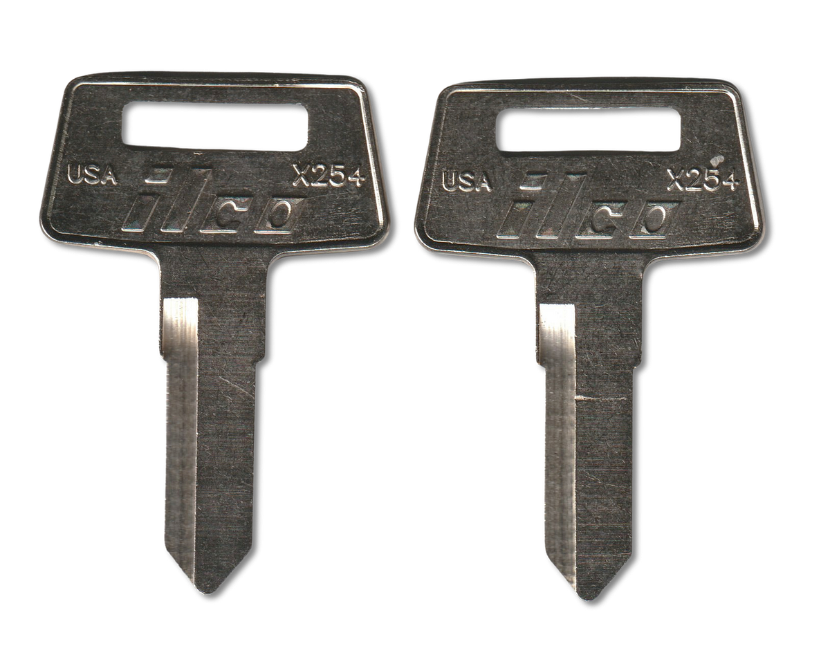 X254 uncut key blank 2-pack for Kawasaki & Polaris motorcycle locks, double-sided, back