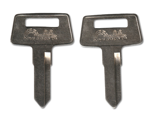 Kawasaki & Polaris motorcycle key code 176K-250K replacement key pair, X255 double-sided blank, front