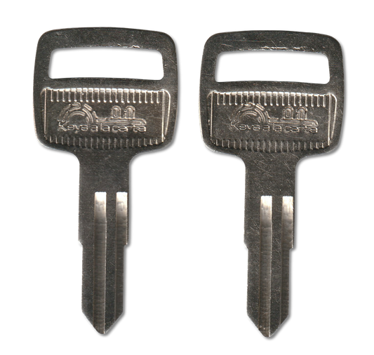 Key code 741-860 replacement key pair, YH52R blank (front)