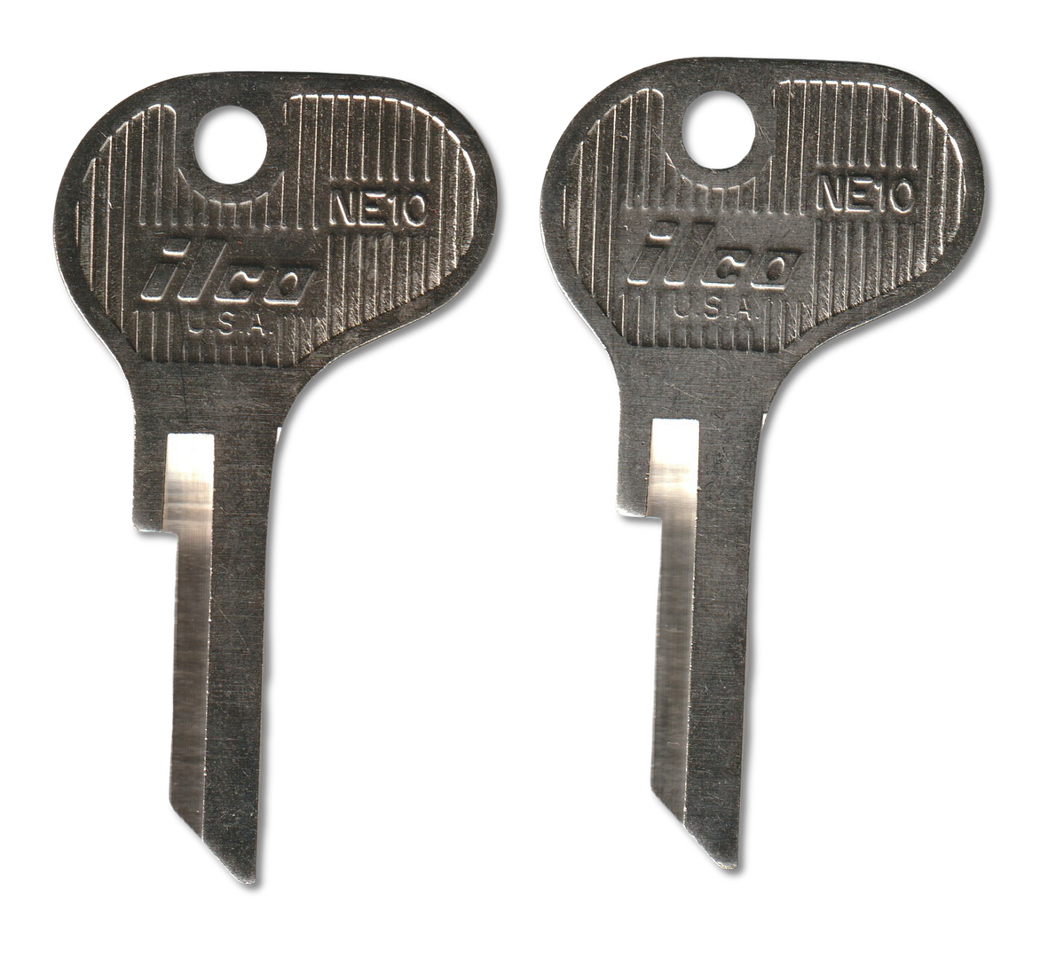 Key code 14609-52007 Bosch replacement key pair, NE10 blank (back)